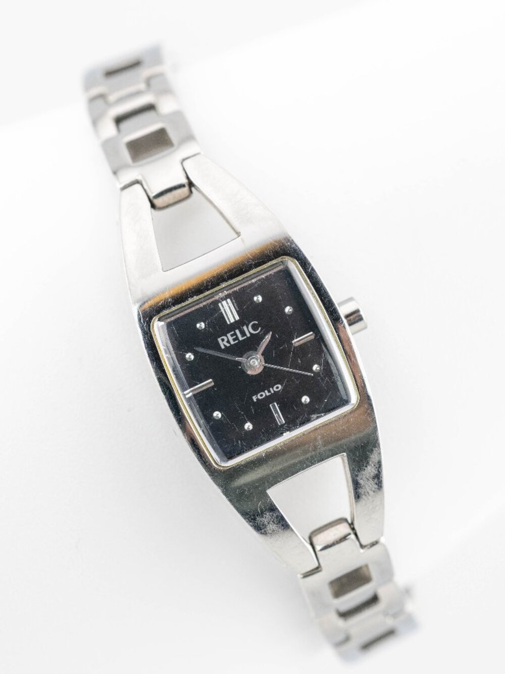 Relic ZR33410 All Stainless Steel Quartz Analog Women's Watch New Battery